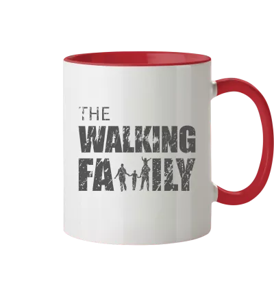 Tasse zweifarbig - The Walking Family - FAMILY3-D - Rot 330ml front dark