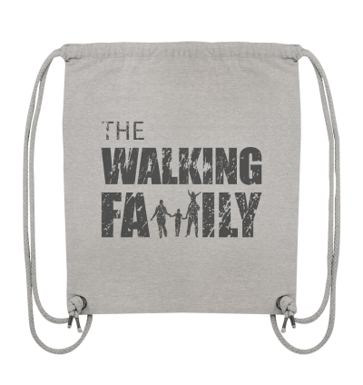 Baumwollrucksack - The Walking Family - FAMILY3-D - Heather Grey ca  38x42 front dark
