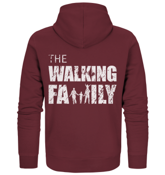 Organic Zipper - The Walking Family - FAMILY3 - Burgundy XS back light Organic Zipper - The Walking Family - FAMILY3 - Burgundy XS back light