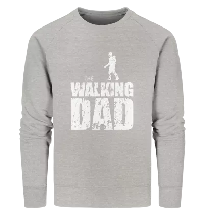 Organic Sweatshirt - The Walking Dad - Trage DAD1 - L - Heather Grey S front light
