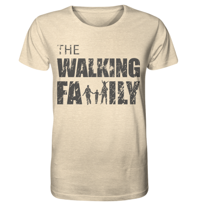 Organic Shirt - The Walking Family - FAMILY3-D - Natural Raw XS front dark