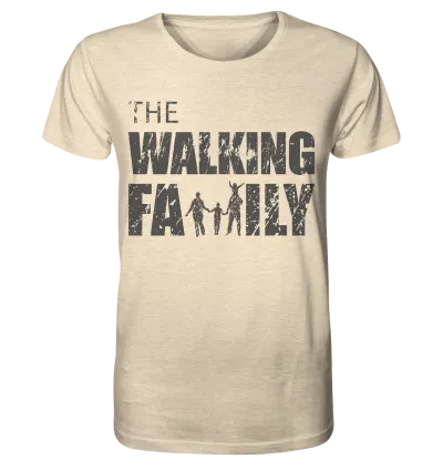 Organic Shirt - The Walking Family - FAMILY3-D - Natural Raw XS front dark