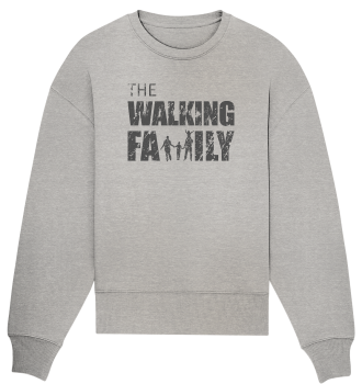 Organic Oversize Sweatshirt - The Walking Family - FAMILY3-D - Heather Grey S front dark