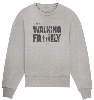 Organic Oversize Sweatshirt - The Walking Family - FAMILY3-D Organic Oversize Sweatshirt - The Walking Family - FAMILY3-D - Heather Grey S front dark