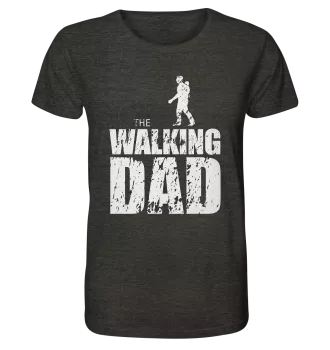 Organic Shirt  - The Walking Dad - Trage DAD1 - L meliert - Dark Heather Grey XS front light