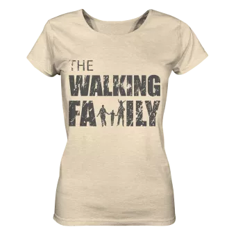 Ladies Organic Shirt - The Walking Family - FAMILY3-D - Natural Raw S front dark