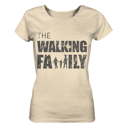 Ladies Organic Shirt - The Walking Family - FAMILY3-D - Natural Raw S front dark