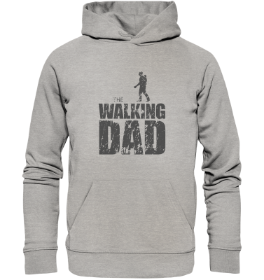 Organic Fashion Hoodie - The Walking Dad - Trage DAD1 - D - Heather Grey XS front dark