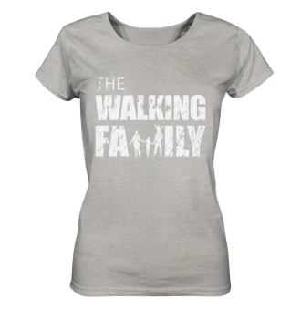 Ladies Organic Shirt - The Walking Family - FAMILY3 - meliert - Heather Grey S front light