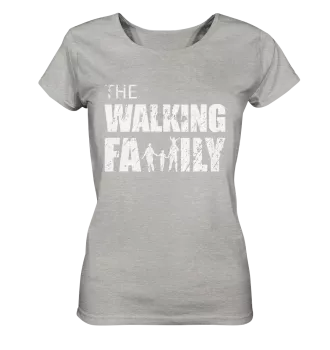 Ladies Organic Shirt - The Walking Family - FAMILY3 - meliert - Heather Grey S front light