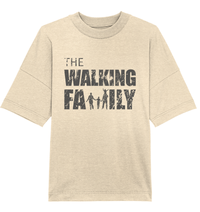 Organic Oversize Shirt - The Walking Family - FAMILY3-D - Natural Raw XS front dark