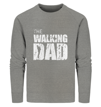 Organic Sweatshirt - The Walking Dad - Trage DAD3 - L - Mid Heather Grey S front light
