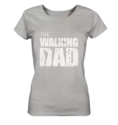 Ladies Organic Shirt - The Walking Dad - Trage DAD3 - L - meliert - Heather Grey S front light