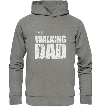 Organic Hoodie - The Walking Dad - Trage DAD3 - L - Mid Heather Grey XS front light