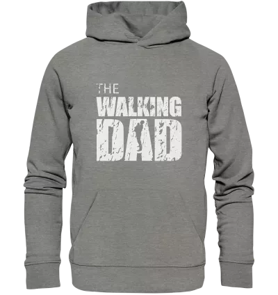 Organic Hoodie - The Walking Dad - Trage DAD2 - L - Mid Heather Grey XS front light