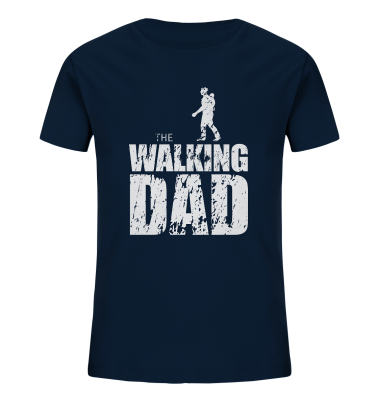 Kids Organic Shirt - The Walking Dad - Trage DAD1 - L - French Navy 98104 3-4 front light