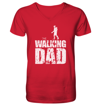 Organic V-Neck Shirt - The Walking Dad - Trage DAD1 - L - Red S front light