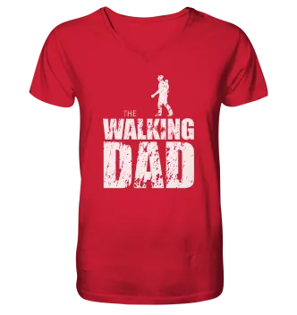 Organic V-Neck Shirt - The Walking Dad - Trage DAD1 - L - Red S front light